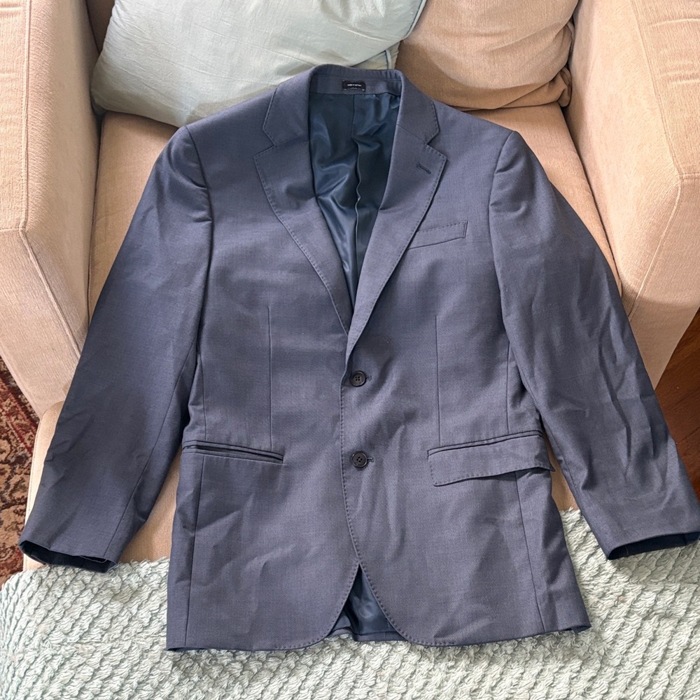 J.Ferrar Men's Classic Blue Gray Slate Blazer